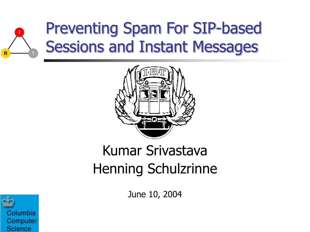 preventing spam for sip based sessions and instant messages