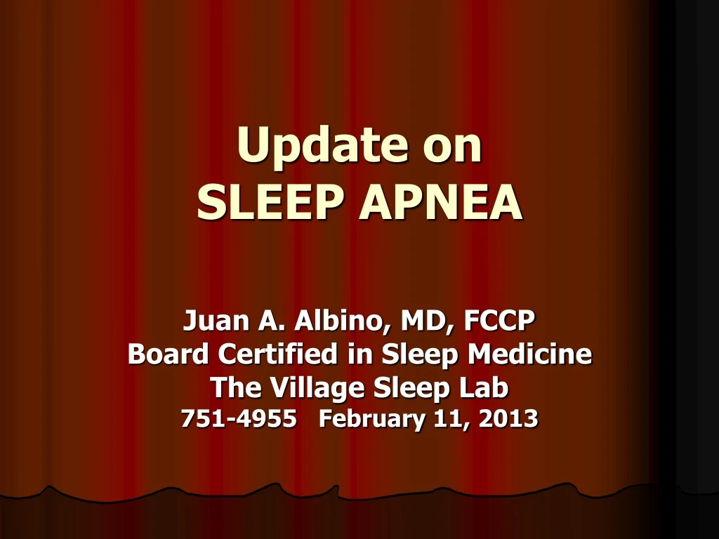 update on sleep apnea
