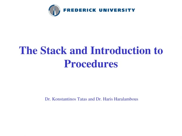 The Stack and Introduction to Procedures