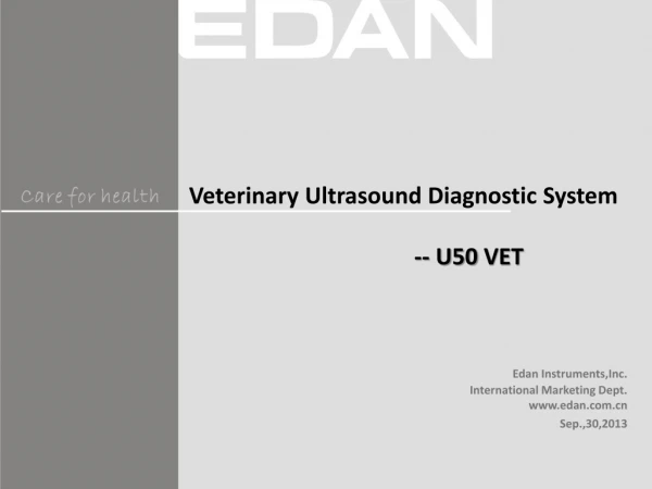 Veterinary Ultrasound Diagnostic System -- U50 VET