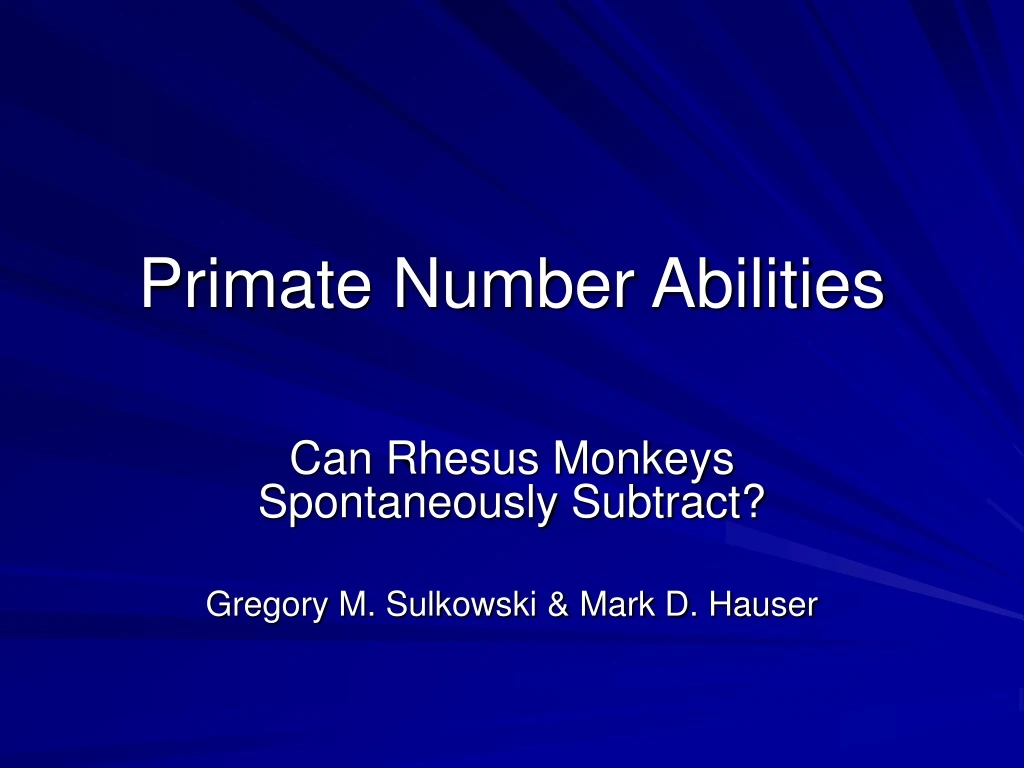 primate number abilities