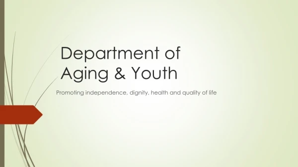 Department of Aging &amp; Youth