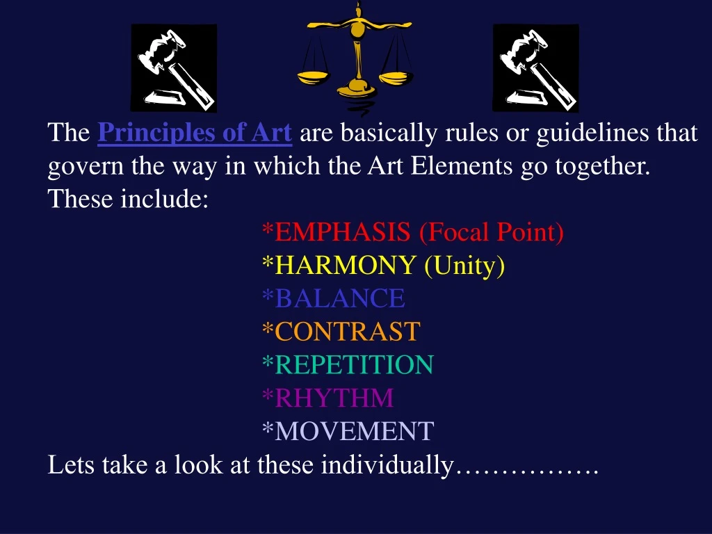 the principles of art are basically rules