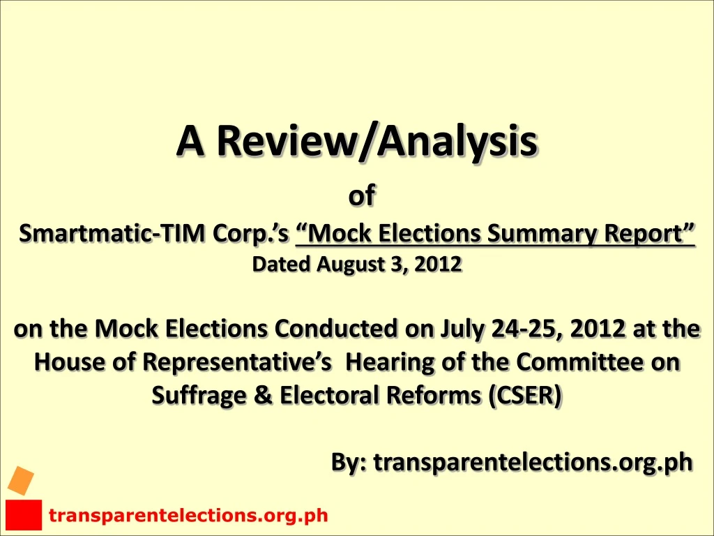 a review analysis of smartmatic tim corp s mock
