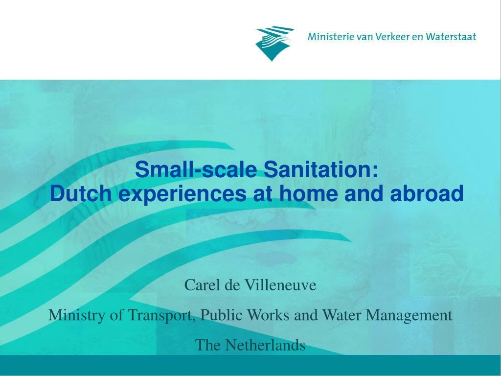 small scale sanitation dutch experiences at home and abroad