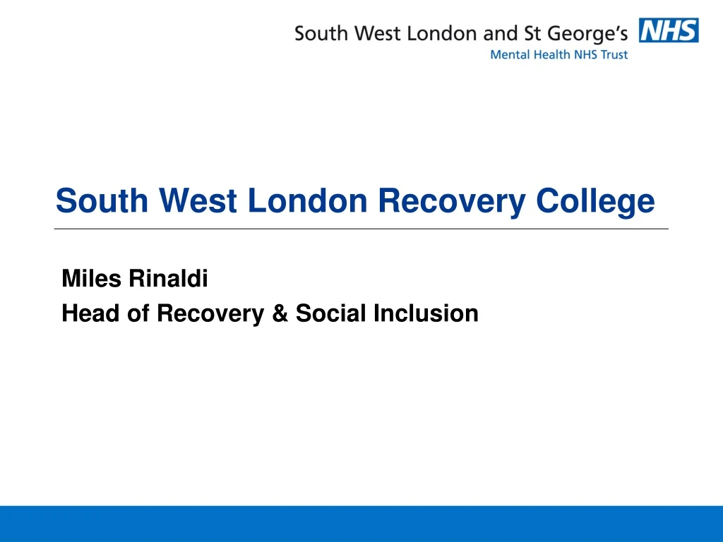 south west london recovery college