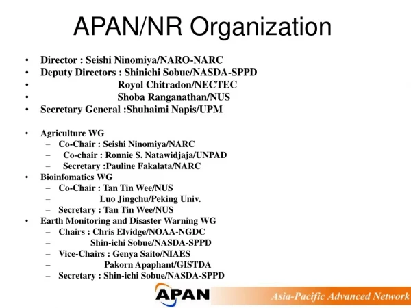 APAN/NR Organization