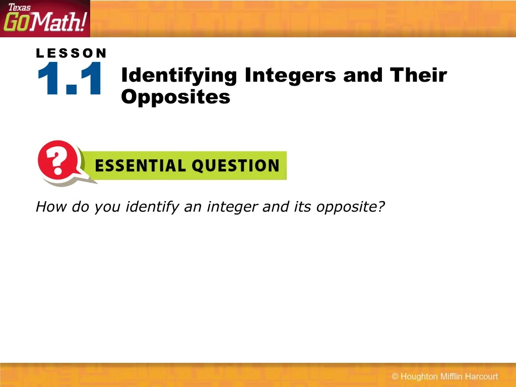 identifying integers and their opposites