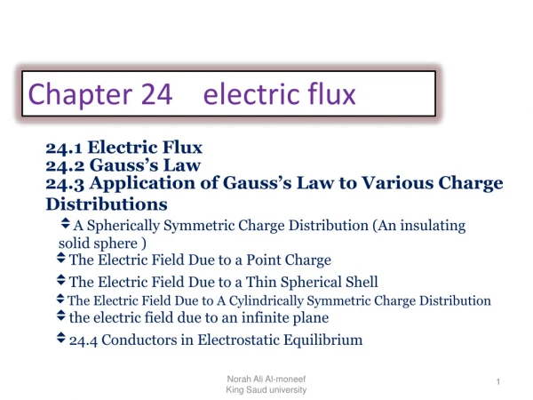 Chapter 24 electric flux