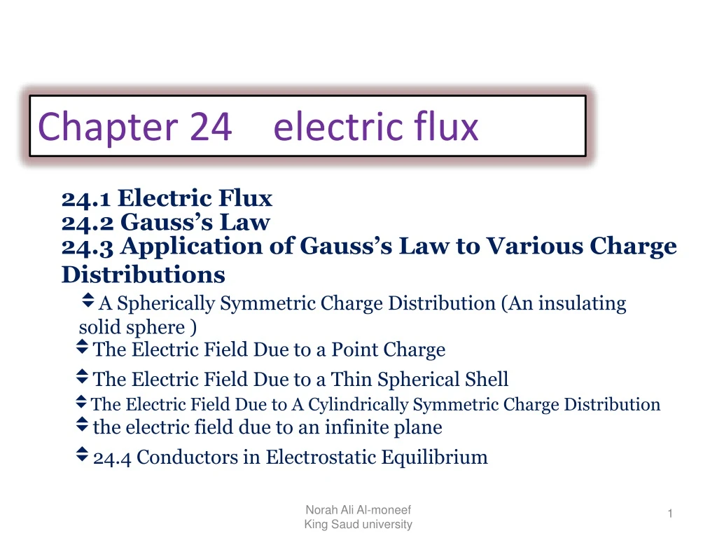 chapter 24 electric flux