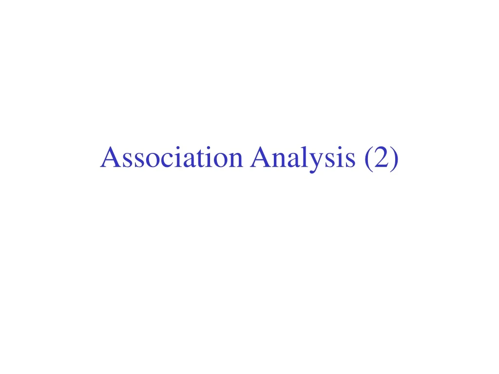 association analysis 2