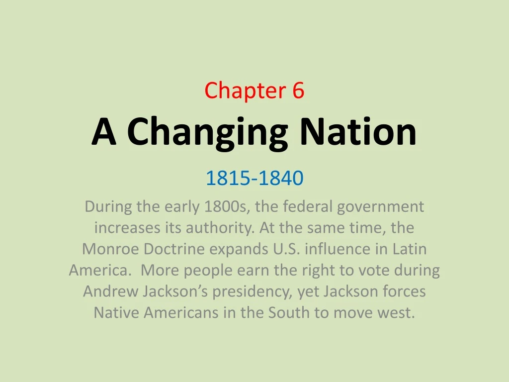 chapter 6 a changing nation