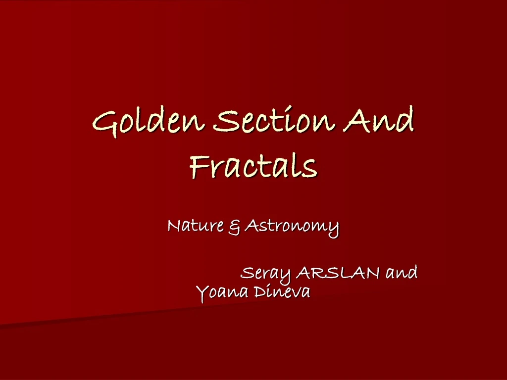 golden section and fractals