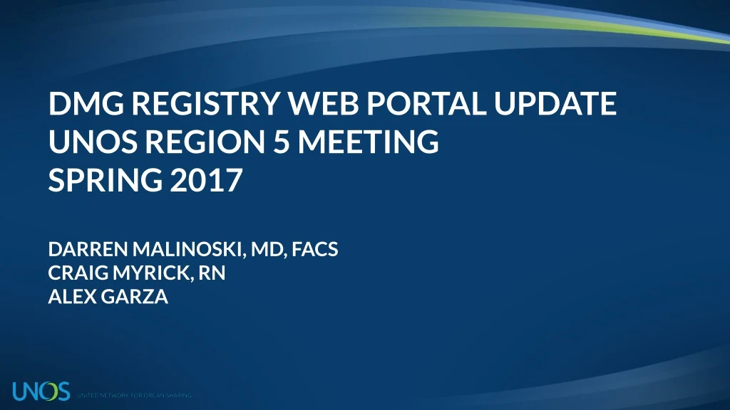 dmg registry web portal update unos region
