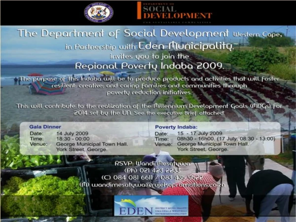 Executive brief: Regional Poverty Indaba - Eden