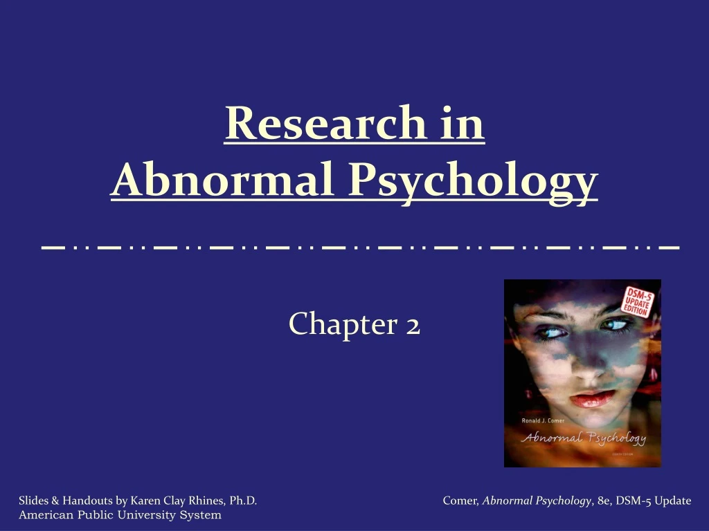 research in abnormal psychology