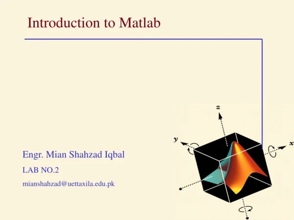 Introduction to Matlab