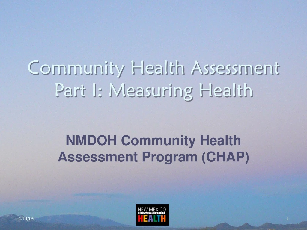 community health assessment part i measuring health