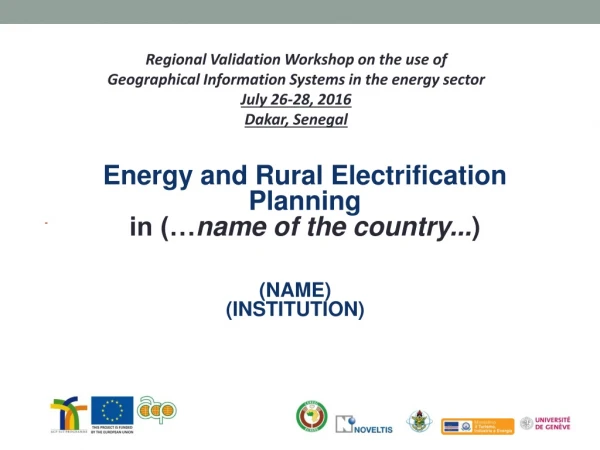 Regional Validation Workshop on the use of