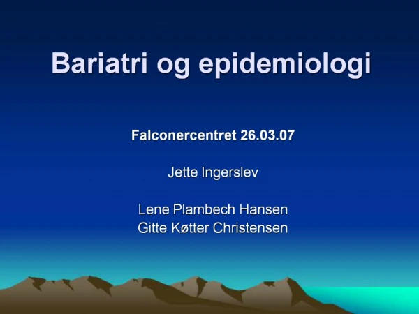 Bariatri og epidemiologi