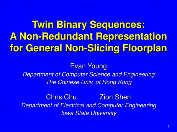 Twin Binary Sequences: A Non-Redundant Representation for General Non-Slicing Floorplan