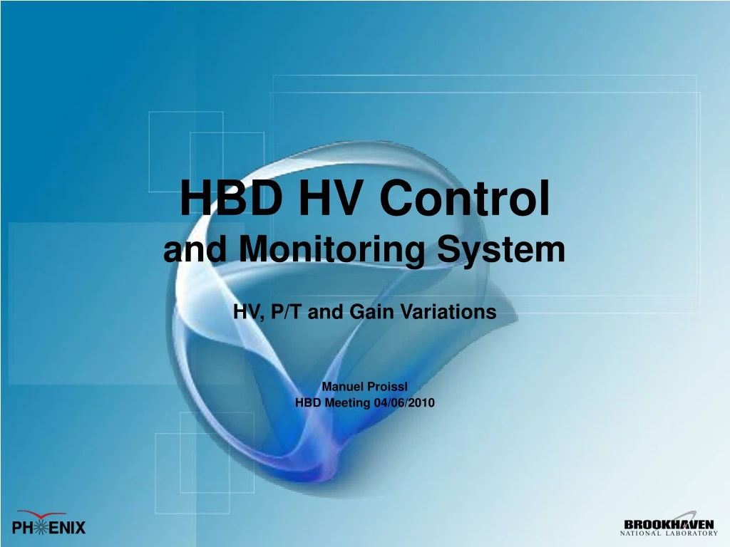 hbd hv control and monitoring system