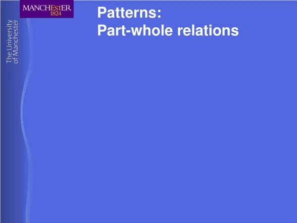 Patterns: Part-whole relations