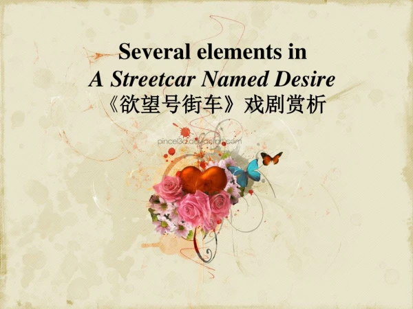 Several elements in A Streetcar Named Desire 《 欲望号街车 》 戏剧赏析