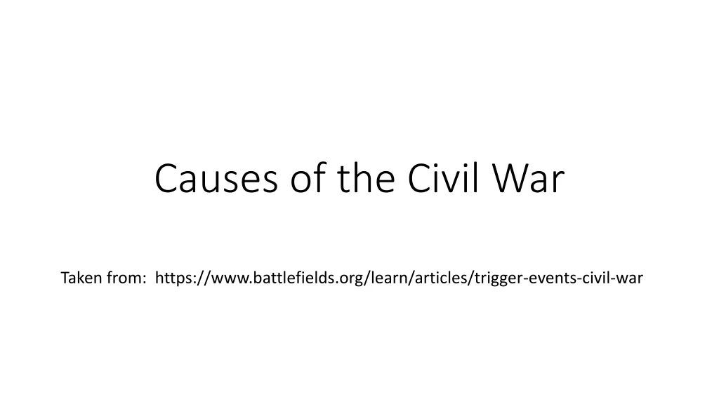 causes of the civil war