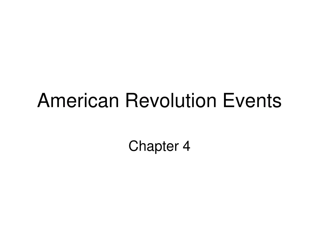 american revolution events