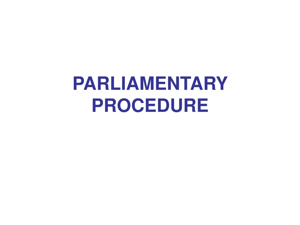 parliamentary procedure