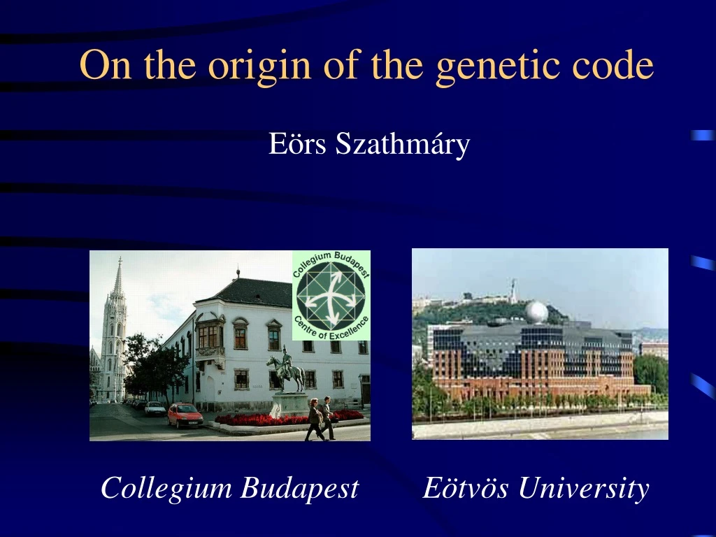 on the origin of the genetic code