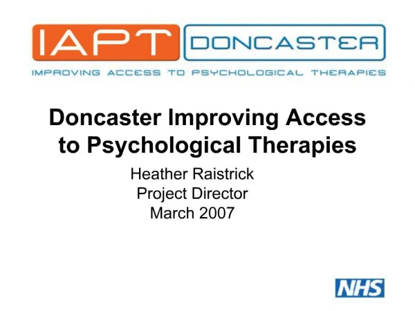 Doncaster Improving Access to Psychological Therapies