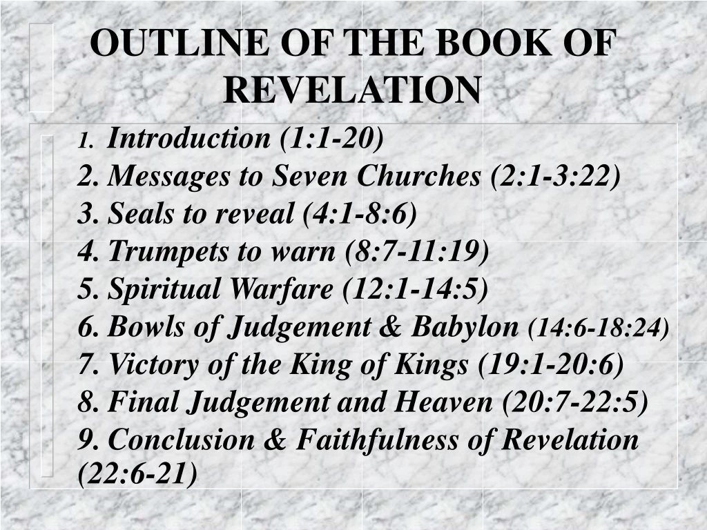 outline of the book of revelation