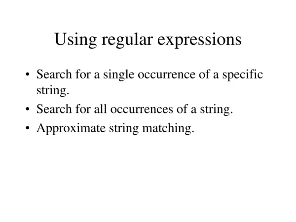 Using regular expressions