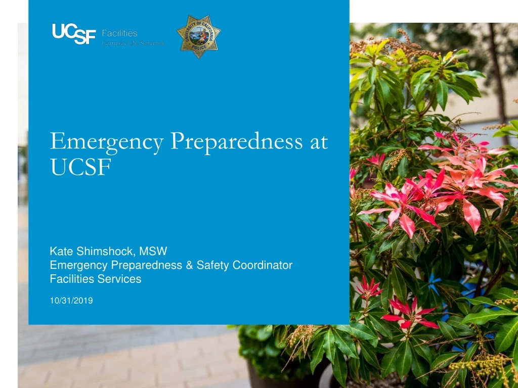 emergency preparedness at ucsf