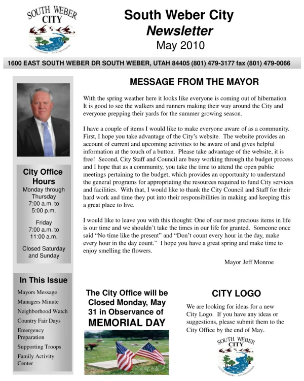 South Weber City Newsletter May 2010