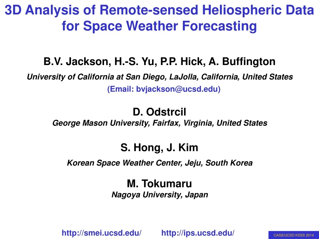 3d analysis of remote sensed heliospheric data