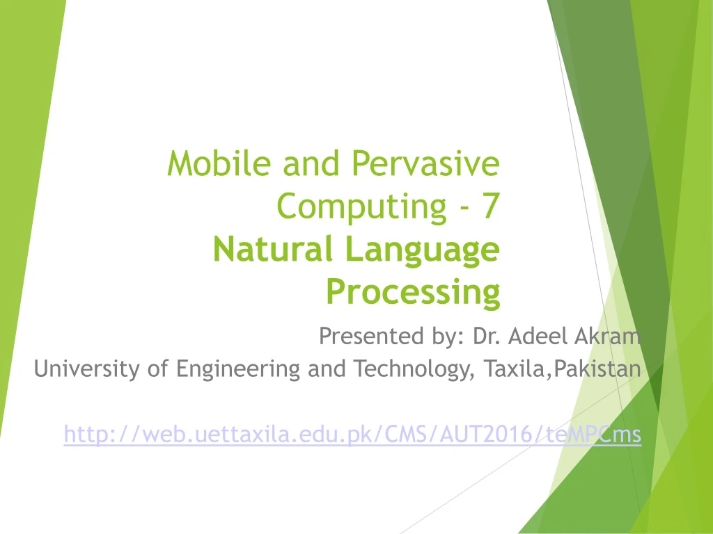 mobile and pervasive computing 7 natural language