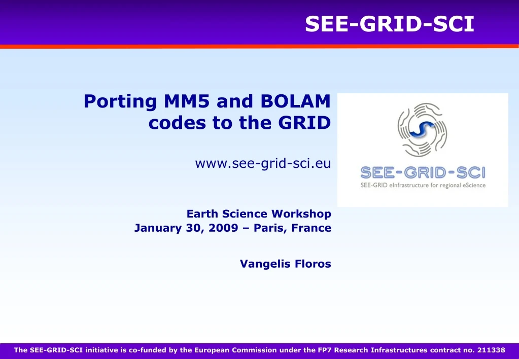 porting mm5 and bolam codes to the grid