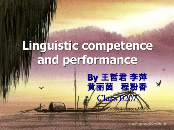 Linguistic competence and performance