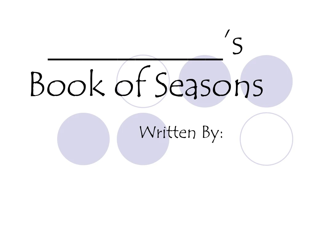 s book of seasons