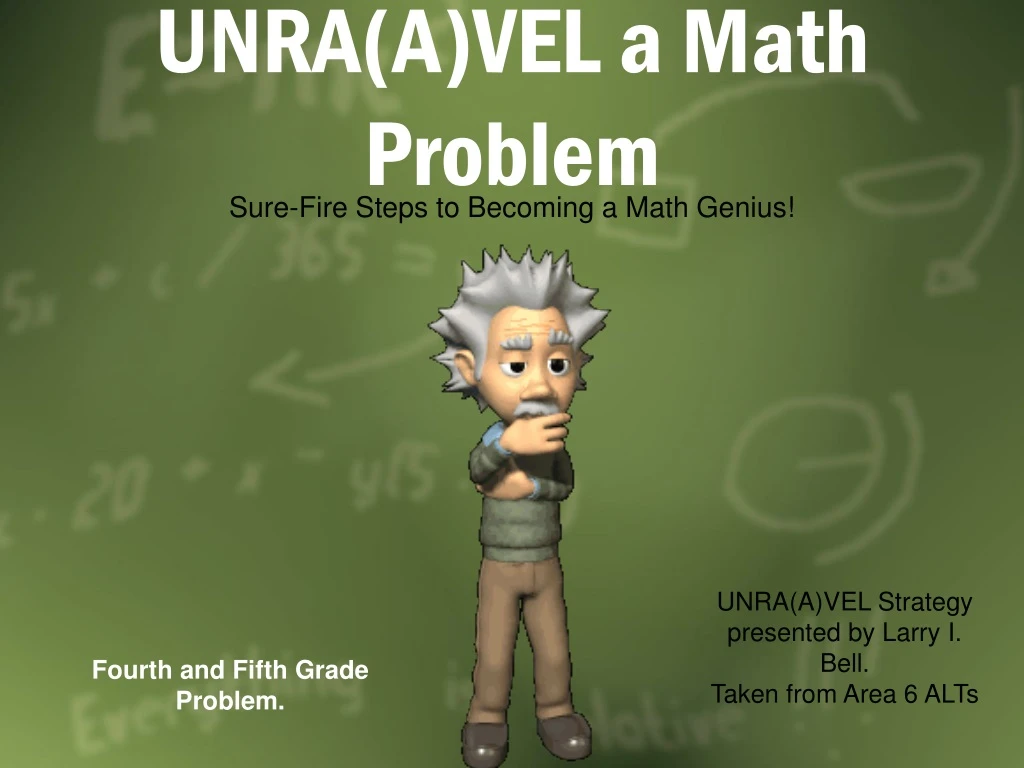 unra a vel a math problem