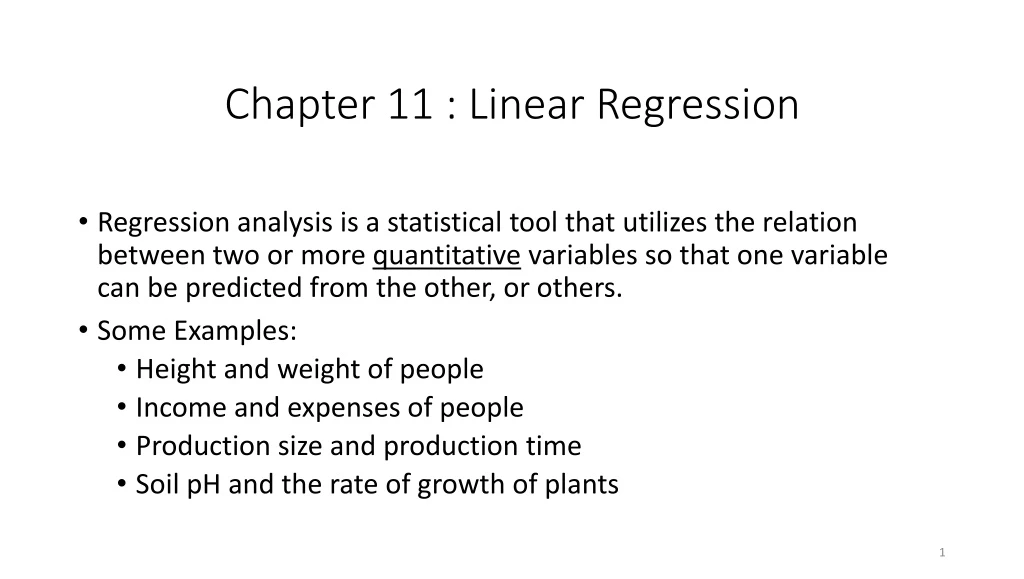 chapter 11 linear regression