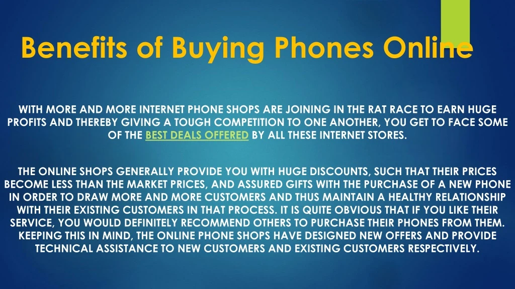 benefits of buying phones online