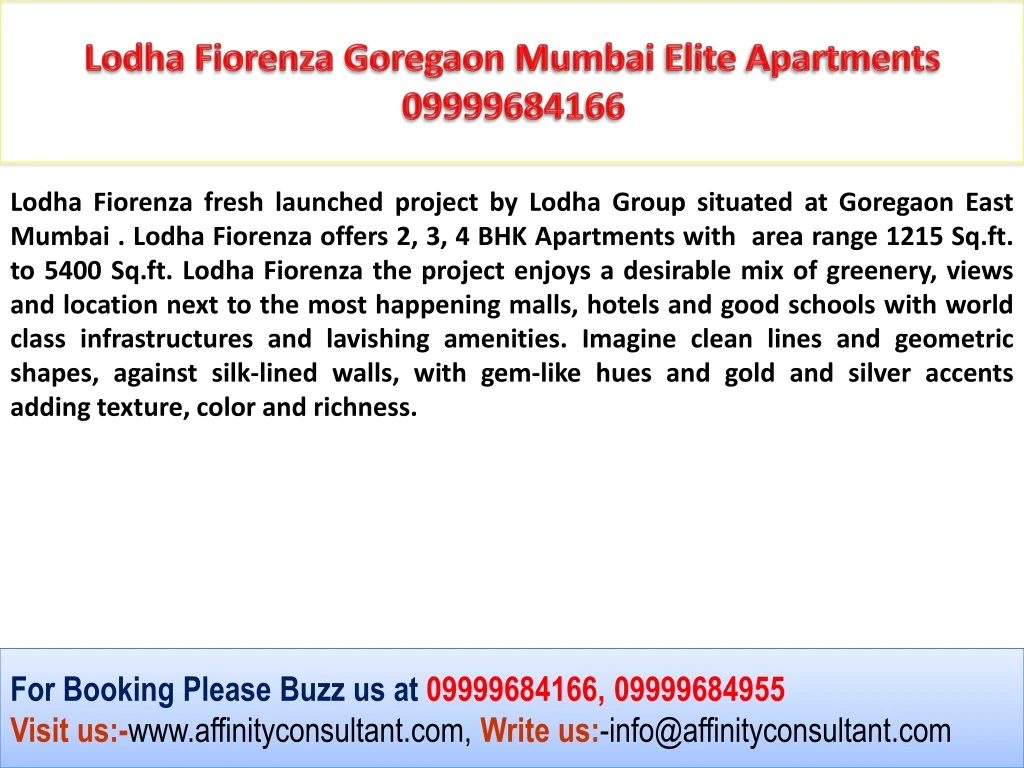 lodha fiorenza goregaon mumbai elite apartments
