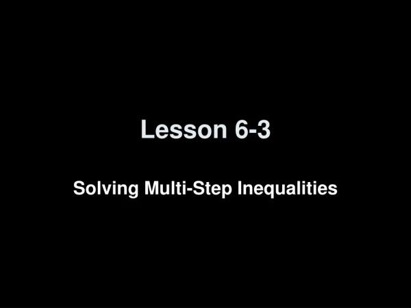 Lesson 6-3