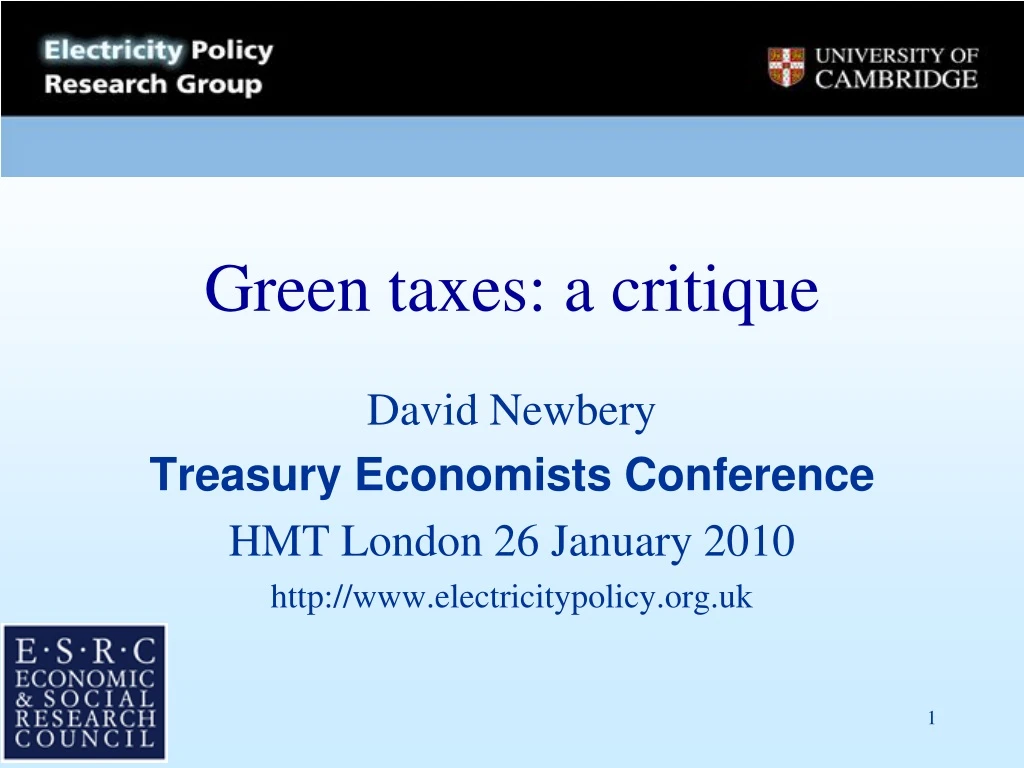 green taxes a critique