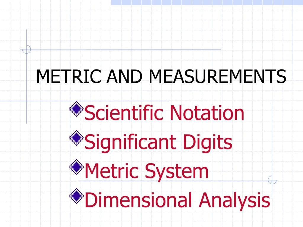 metric and measurements