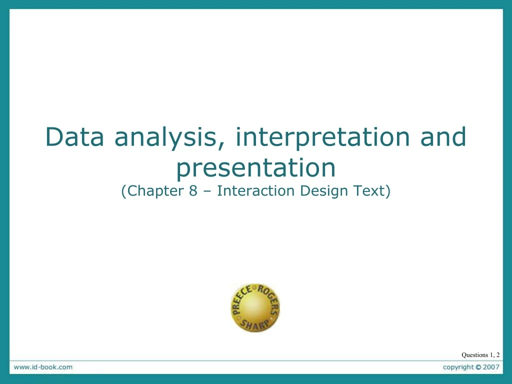 data analysis interpretation and presentation chapter 8 interaction design text